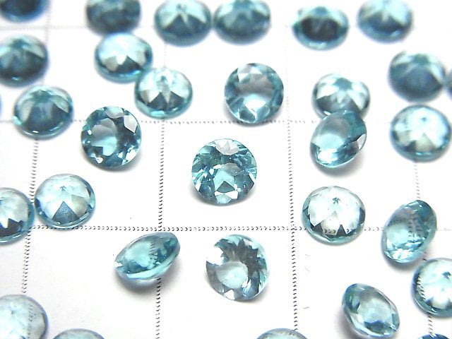 Hochwertiger Apatit AAA unbohrt Rund facettiert 5x5mm 3Stücke