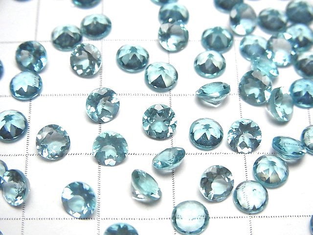 Hochwertiger Apatit AAA unbohrt Rund facettiert 5x5mm 3Stücke