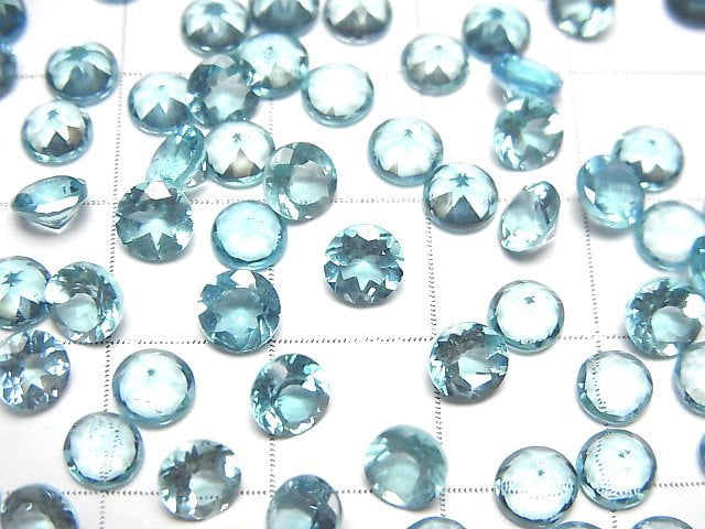 Hochwertiger Apatit AAA unbohrt Rund facettiert 5x5mm 3Stücke