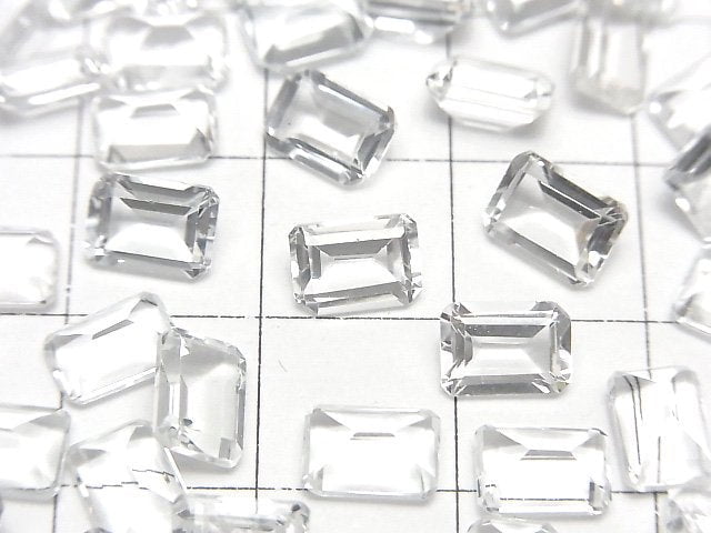 Hochwertiger Weißer Topas AAA unbohrt Rechteck facettiert 7x5mm 5Stücke