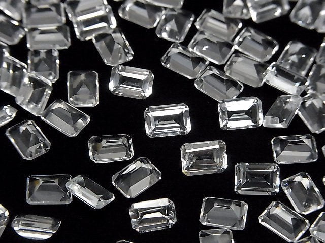 Hochwertiger Weißer Topas AAA unbohrt Rechteck facettiert 7x5mm 5Stücke