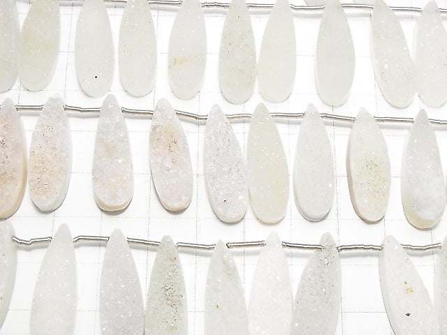 Druzy Achat Birnenform 25x8mm halb oder 1 Strang Perlen (ca. 5 Zoll / 13 cm)