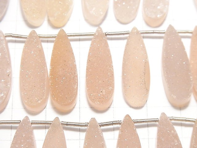Druzy Achat Birnenform 25x8mm Rosa Farbe halb oder 1 Strang Perlen (ca. 5 Zoll / 13 cm)