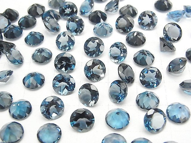 Hochwertiger London Blue Topas AAA Lose Stein Rund Facettiert 8x8mm 1 Stück