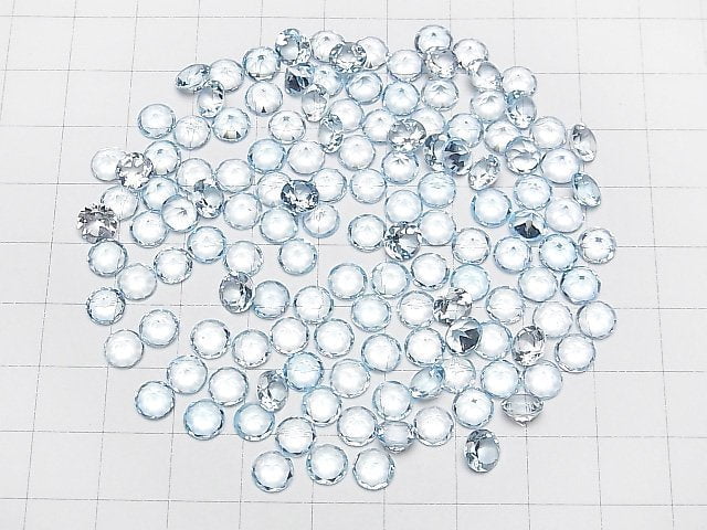 Hochwertiger Himmelblauer Topas AAA Lose Stein Rund facettiert 6x6mm 5 Stück