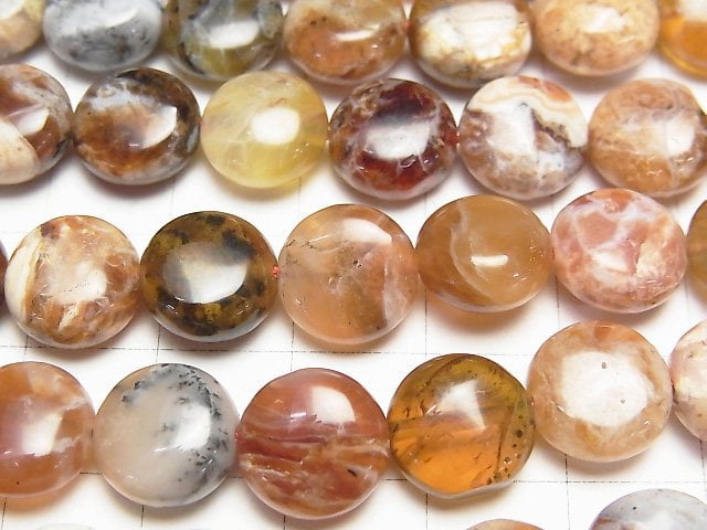 Brandy Opal Münze 10x10x5mm halb oder 1Strang Perlen (ca. 15 Zoll/38 cm)