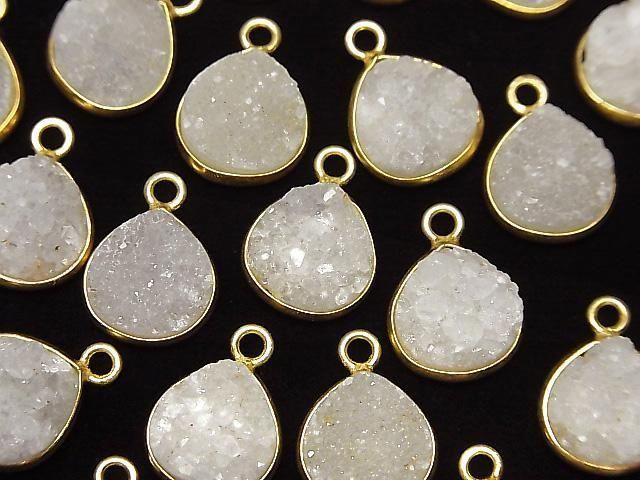 Druzy Achat Fassung Kastanienfarben 11x11mm 18KGP 2 Stück