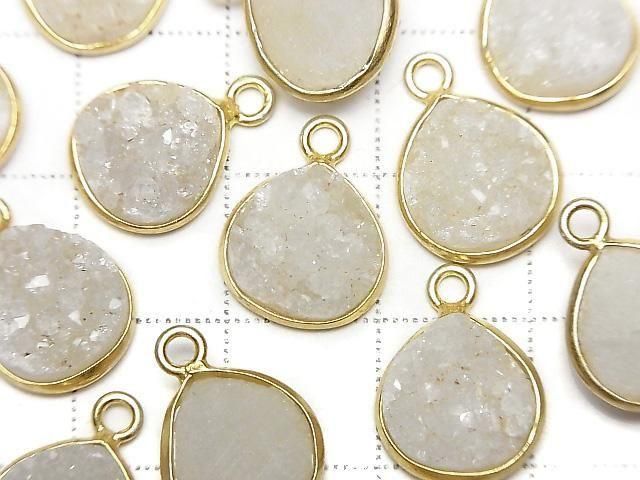 Druzy Achat Fassung Kastanienfarben 11x11mm 18KGP 2 Stück