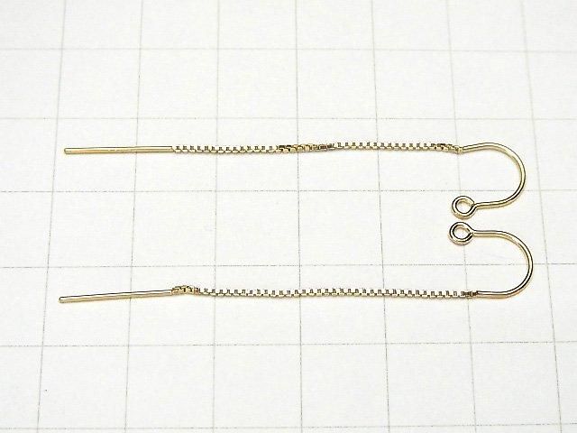 14KGF American Hooked Threader Earrings Cable Box (Venetian) 1 Pair