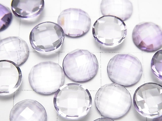 Hochwertiger rosa Amethyst AAA Rund facettierter Cabochon 8x8mm 3 Stück