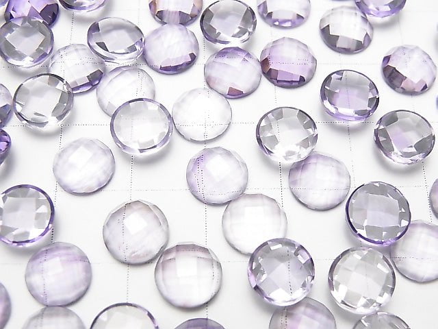 Hochwertiger rosa Amethyst AAA Rund facettierter Cabochon 8x8mm 3 Stück
