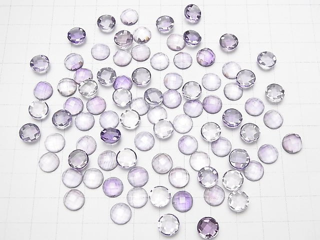 Hochwertiger rosa Amethyst AAA Rund facettierter Cabochon 8x8mm 3 Stück