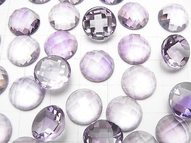 Hochwertiger rosa Amethyst AAA Rund facettierter Cabochon 12x12mm 1 Stück