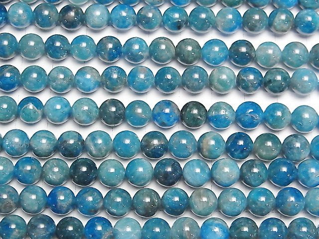 Blauer Apatit AA++ Rund 8mm 1strang Perlen (ca. 15 Zoll / 36 cm)
