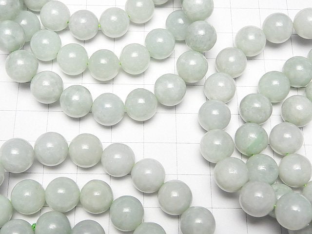 Pastellgrün! Burma-Jadeite AAA- Rund 10mm Armband