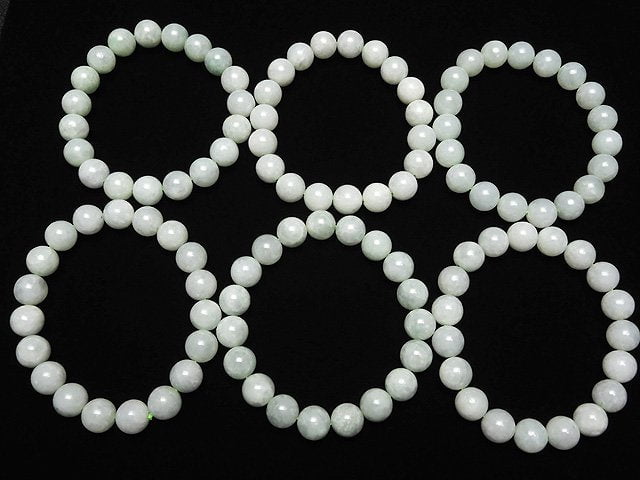 Pastellgrün! Burma-Jadeite AAA- Rund 10mm Armband