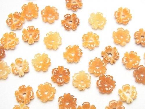 Coquille d'Orange Fleur AAA Trou Central 6mm 4pcs