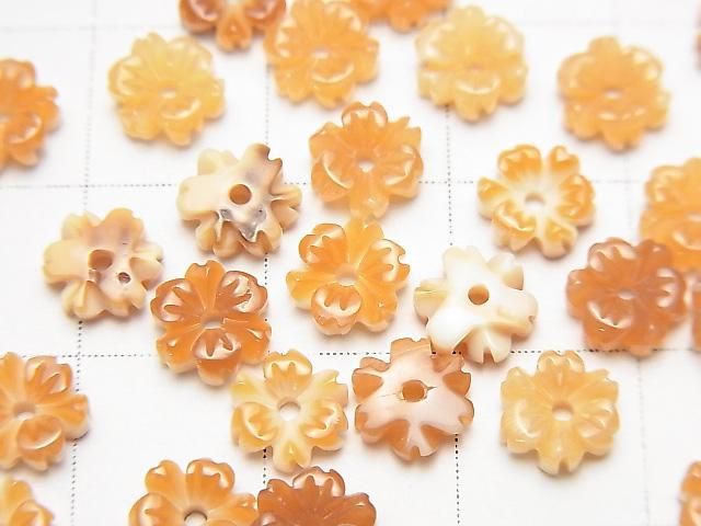 Coquille d'Orange Fleur AAA Trou Central 6mm 4pcs