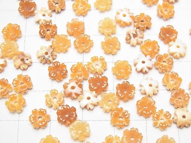 Coquille d'Orange Fleur AAA Trou Central 6mm 4pcs