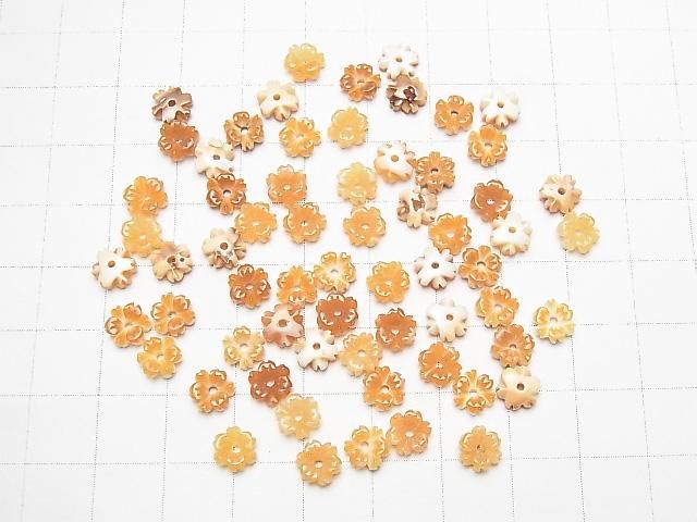 Coquille d'Orange Fleur AAA Trou Central 6mm 4pcs