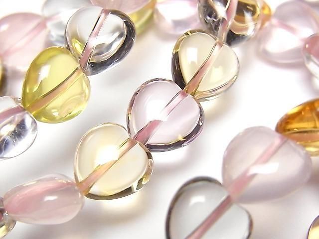 AAA級高品質混合石 - 垂直孔心形 10x10x6mm 1串珠子 (手鍊)