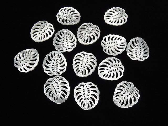 Hochwertiges weißes Muschel Wasserzeichen Blatt 25x23mm 1 Stück