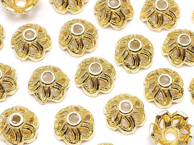 金屬珠托 6x6x3.5mm 金色 10個