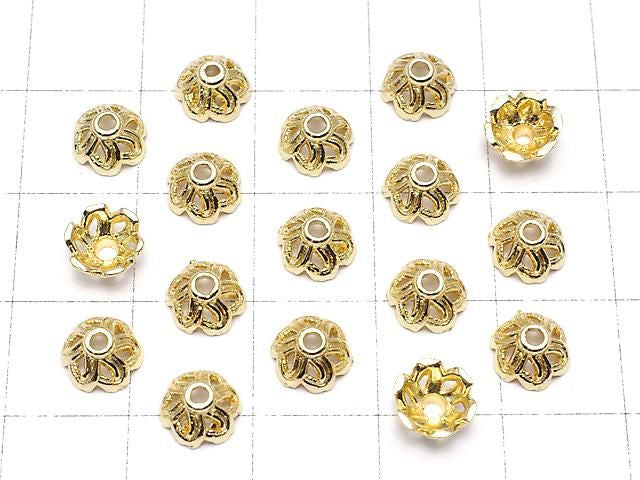 金屬珠托 6x6x3.5mm 金色 10個