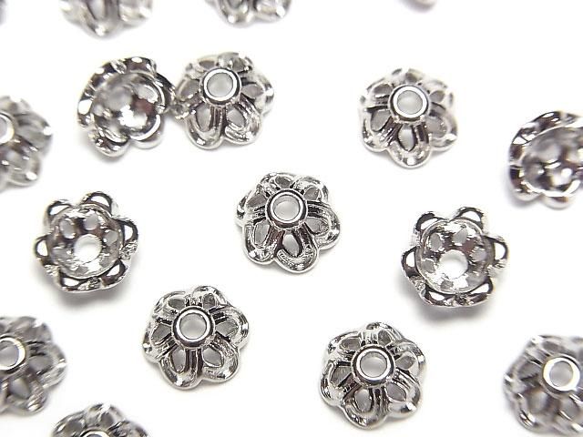 金屬珠帽 6x6x3.5公釐 銀色 10個