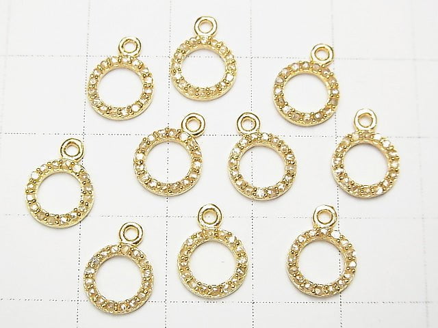Diamant Münzanhänger 8x8x1.5mm 18KGP 1 Stück