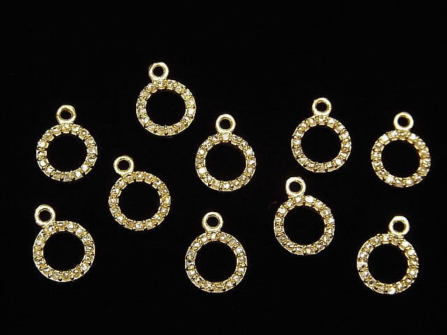 Diamant Münzanhänger 8x8x1.5mm 18KGP 1 Stück