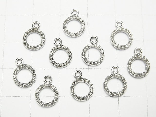 Diamant Münzanhänger 8x8x1.5mm Silber925 1 Stück