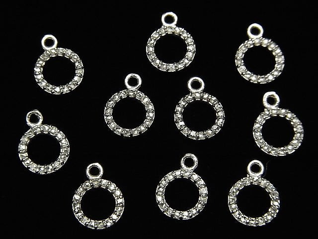 Diamant Münzanhänger 8x8x1.5mm Silber925 1 Stück