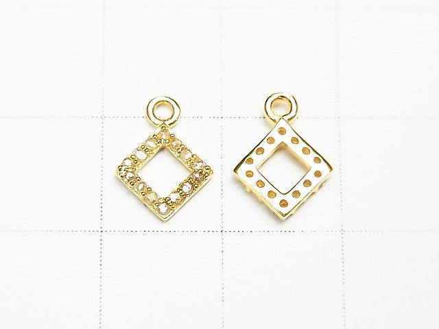 Diamant Donut-Anhänger 8x8x1.5mm 18KGP 1 Stück