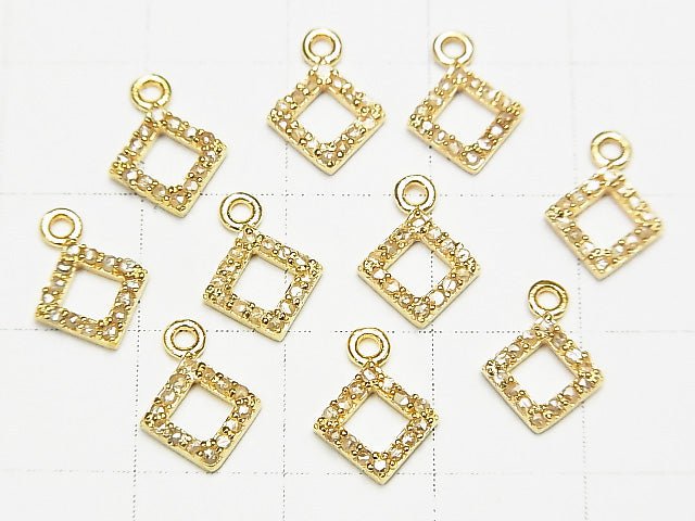 Diamant Donut-Anhänger 8x8x1.5mm 18KGP 1 Stück
