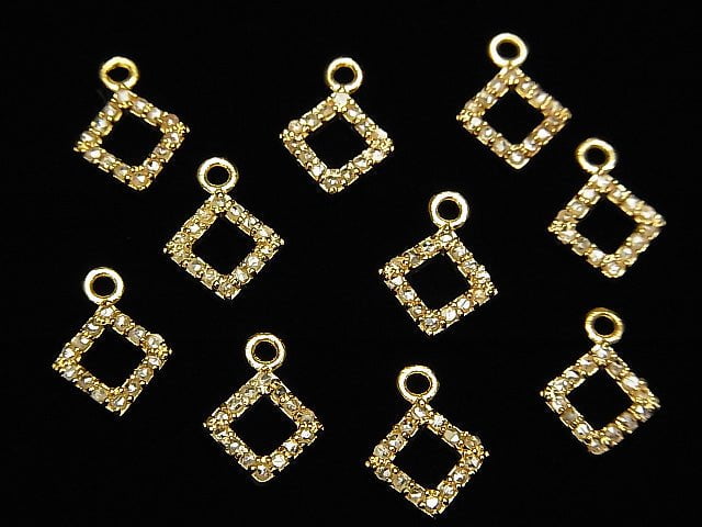 Diamant Donut-Anhänger 8x8x1.5mm 18KGP 1 Stück