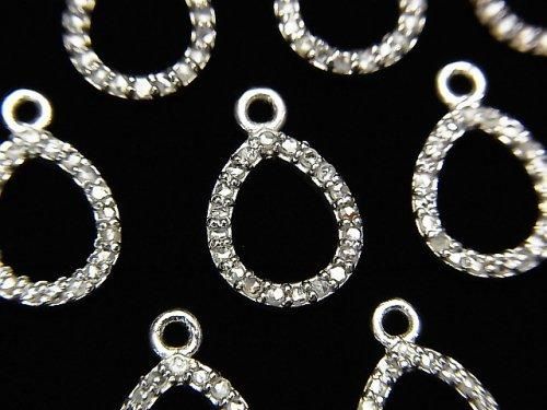 Breloque Diamant Poire (Donut) 10x8x1.5mm Argent925 1pc