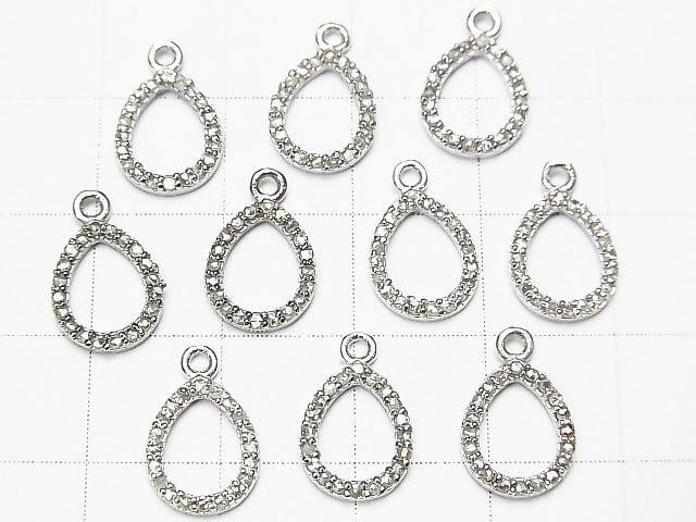 Diamant Birnenform (Donut) Anhänger 10x8x1.5mm Silber925 1 Stück