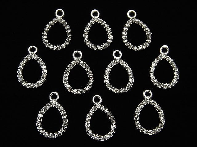 Diamant Birnenform (Donut) Anhänger 10x8x1.5mm Silber925 1 Stück