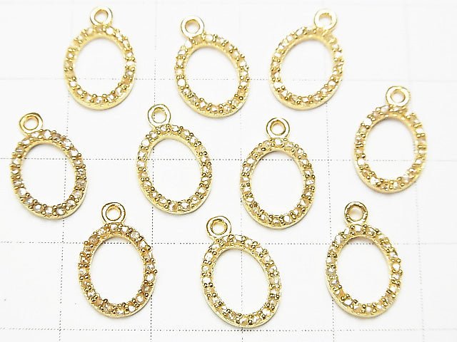 Diamant Ovalanhänger 10x8x1.5mm 18KGP 1 Stück