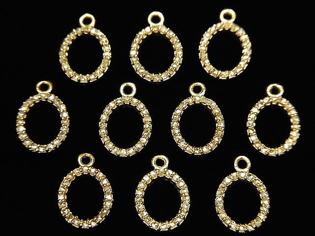 Diamant Ovalanhänger 10x8x1.5mm 18KGP 1 Stück