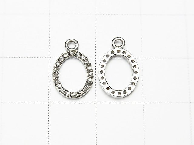 Diamant Ovalanhänger 10x8x1.5mm Silber925 1 Stück
