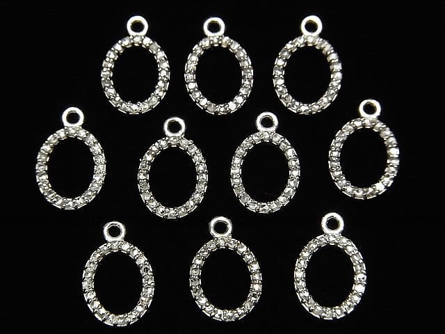 Diamant Ovalanhänger 10x8x1.5mm Silber925 1 Stück