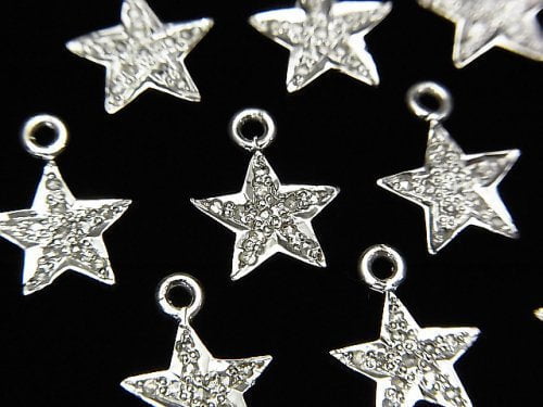 Diamant Sternanhänger 9x9x1.5mm Silber925 1 Stück