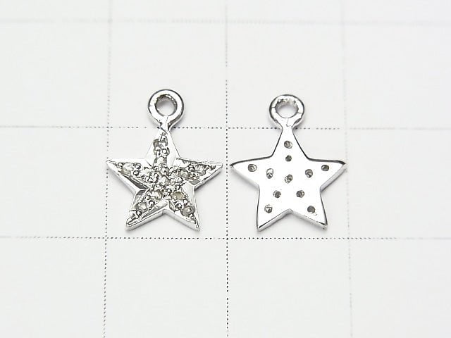 Diamant Sternanhänger 9x9x1.5mm Silber925 1 Stück