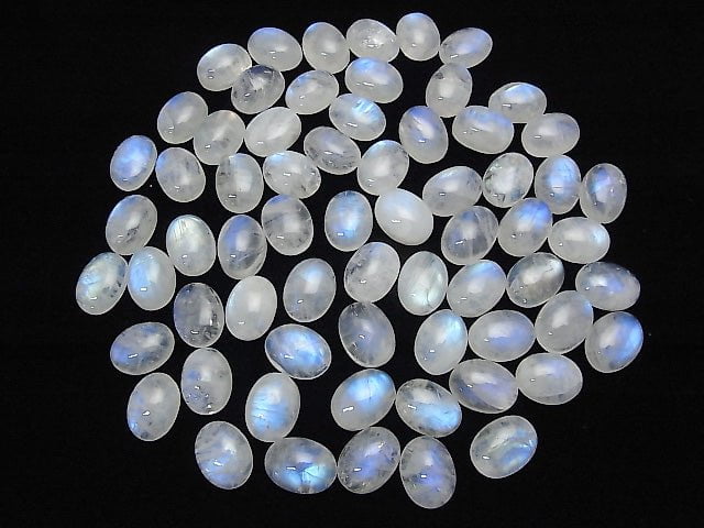Hochwertiger Regenbogen-Mondstein AA++ Oval Cabochon 16x12mm 2 Stück