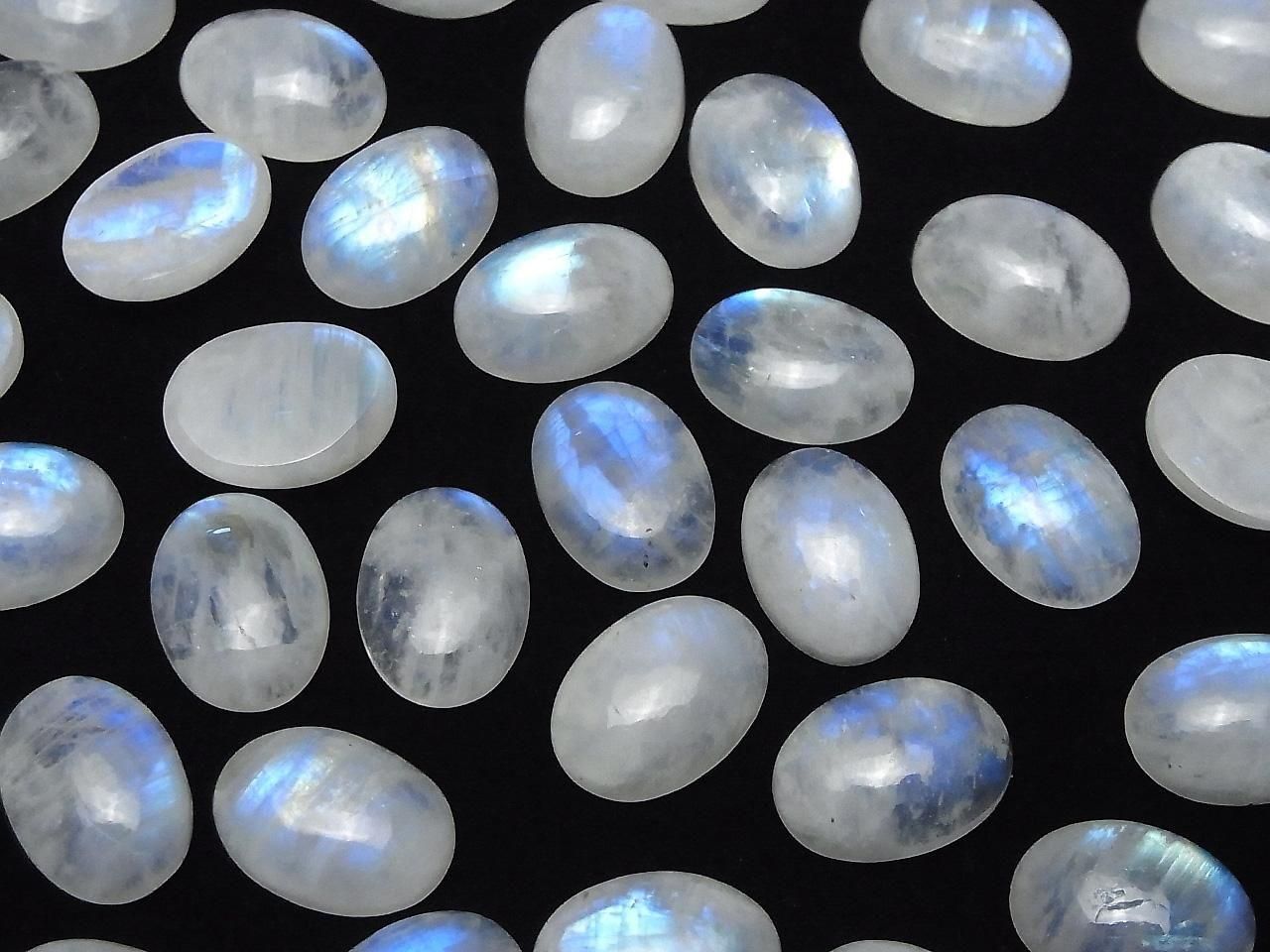 Cabochon Ovale Pierre de Lune Arc-en-ciel AA++ Haute Qualité 18x13mm 2pcs