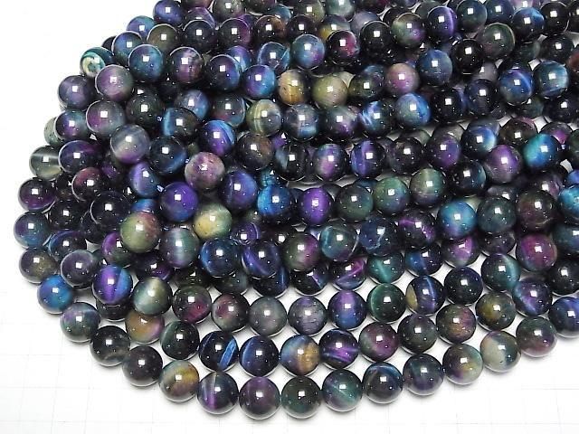 混色虎眼石 AAA級 - 圓珠 12mm 半串或1串珠子 (約15英吋/36公分)