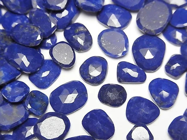 Lapislazuli AA++ loser Stein Freiform einseitig Rosenschliff 5 Stück