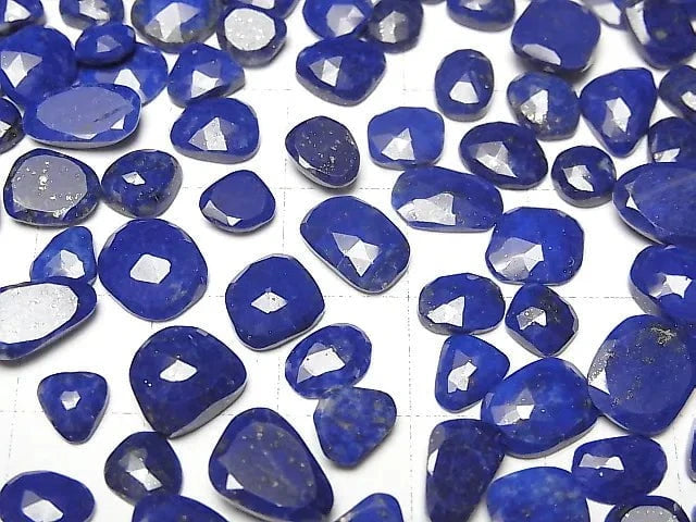 Lapislazuli AA++ loser Stein Freiform einseitig Rosenschliff 5 Stück